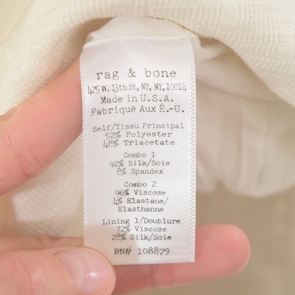 ❌SOLD❌Rag & Bone Ivory Silk Jacquard Tuxedo Vest - Picture 6 of 8